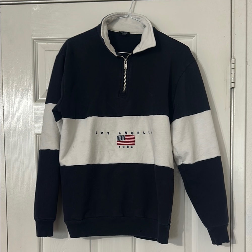 Brandy Melville 1/4 Zip Los Angeles 1984 Vintage Style Pullover Size S/M